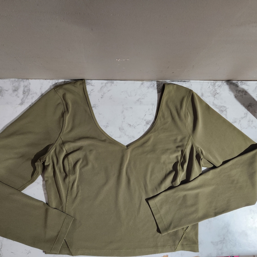 Lululemon Align Long Sleeve Nulu Size 12 Bronze Green